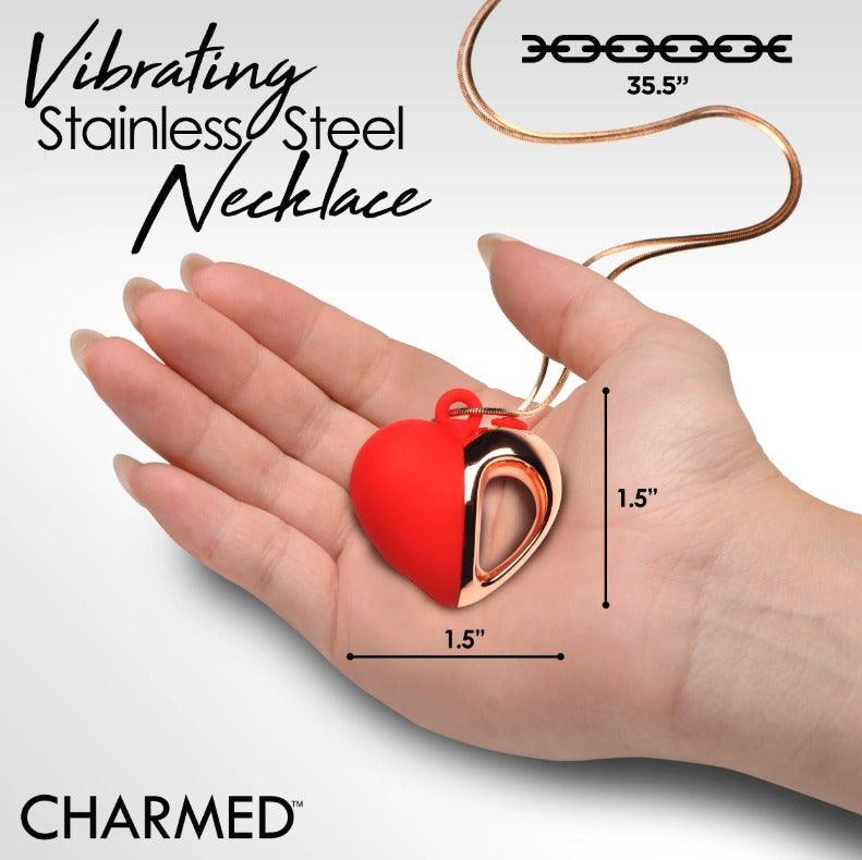 10X Vibrating Silicone Heart Necklace - Smoosh