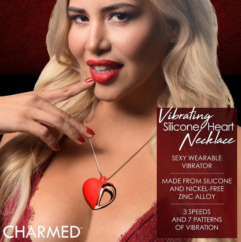 10X Vibrating Silicone Heart Necklace - Smoosh