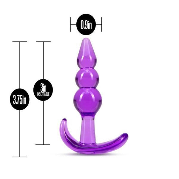 B Yours Triple Bead Anal Plug - Purple - Smoosh