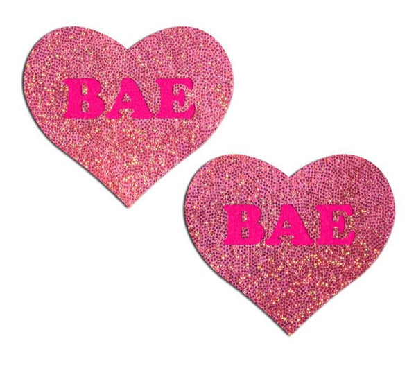 'BAE' in Neon Pink/Pink Glitter Pasties* - Smoosh