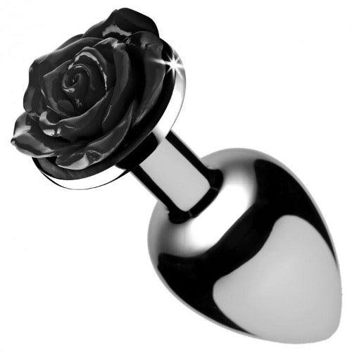 Black Rose Anal Plug - Small - Black - Smoosh