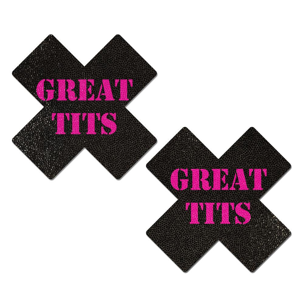 Black with Pink 'Great Tits' Cross - Smoosh