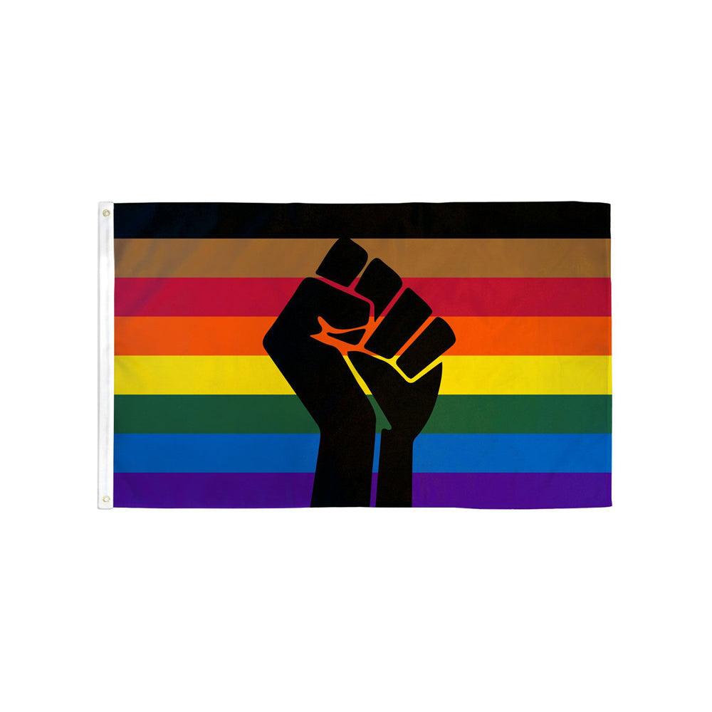 BLM Philly Fist Flag 3'x5' Polyester - Smoosh