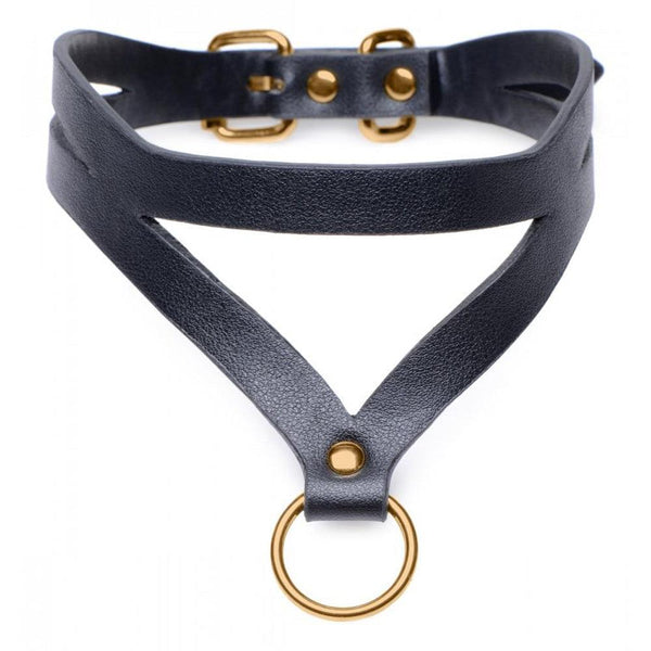Bondage Baddie Black/Gold O-ring Collar - Smoosh