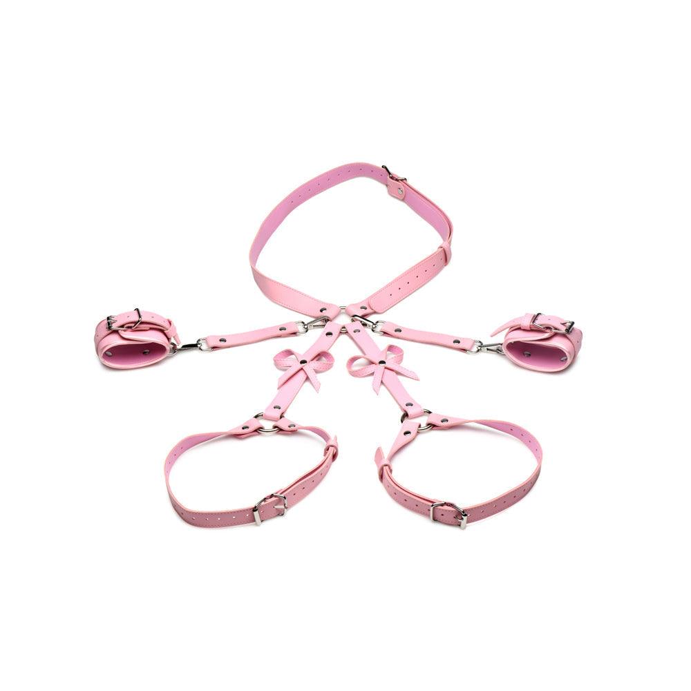 Bondage Harness W/ Bows - XL/2XL - Pink - Smoosh