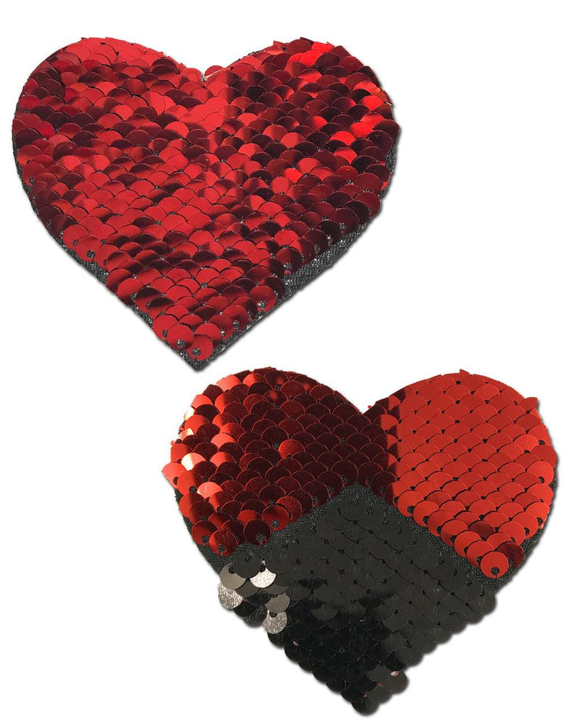 Colour Changing Sequin Heart - Red/Black - Smoosh