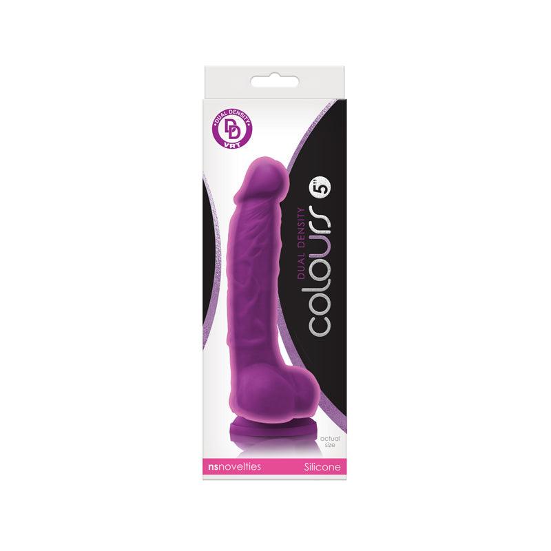 Colours Dual Density Dildo 5" - Purple - Smoosh