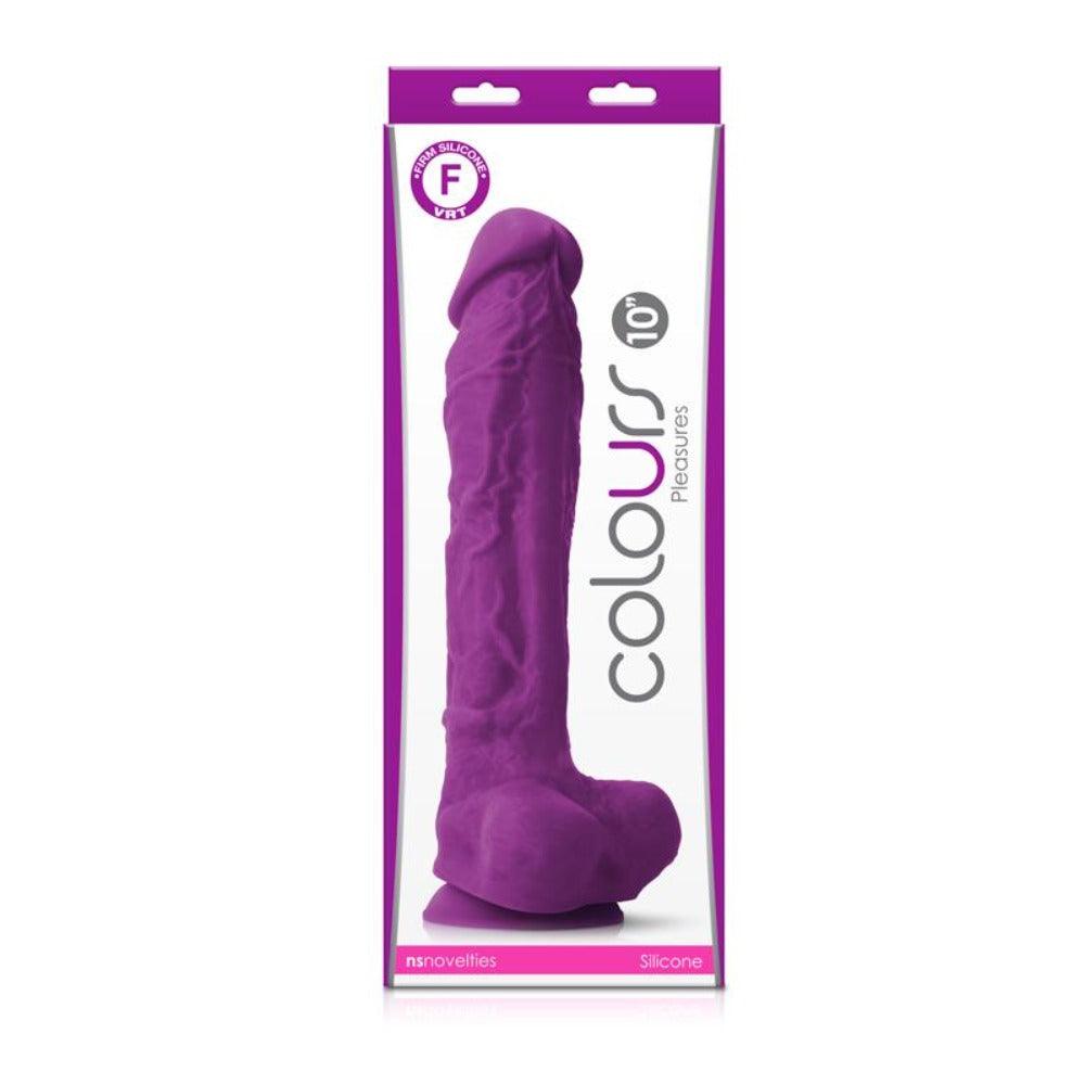 Colours - Pleasures - 10" Dildo - Purple - Smoosh