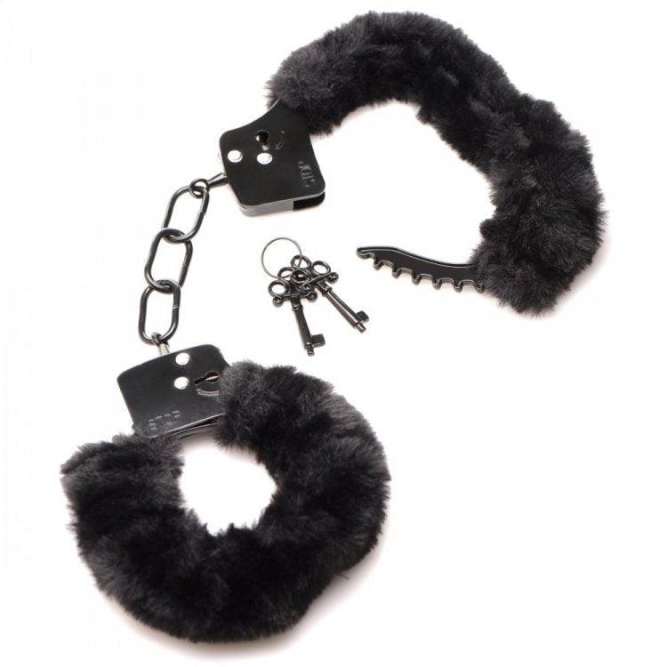Cuffed in Fur Furry Handcuffs - Black - Smoosh