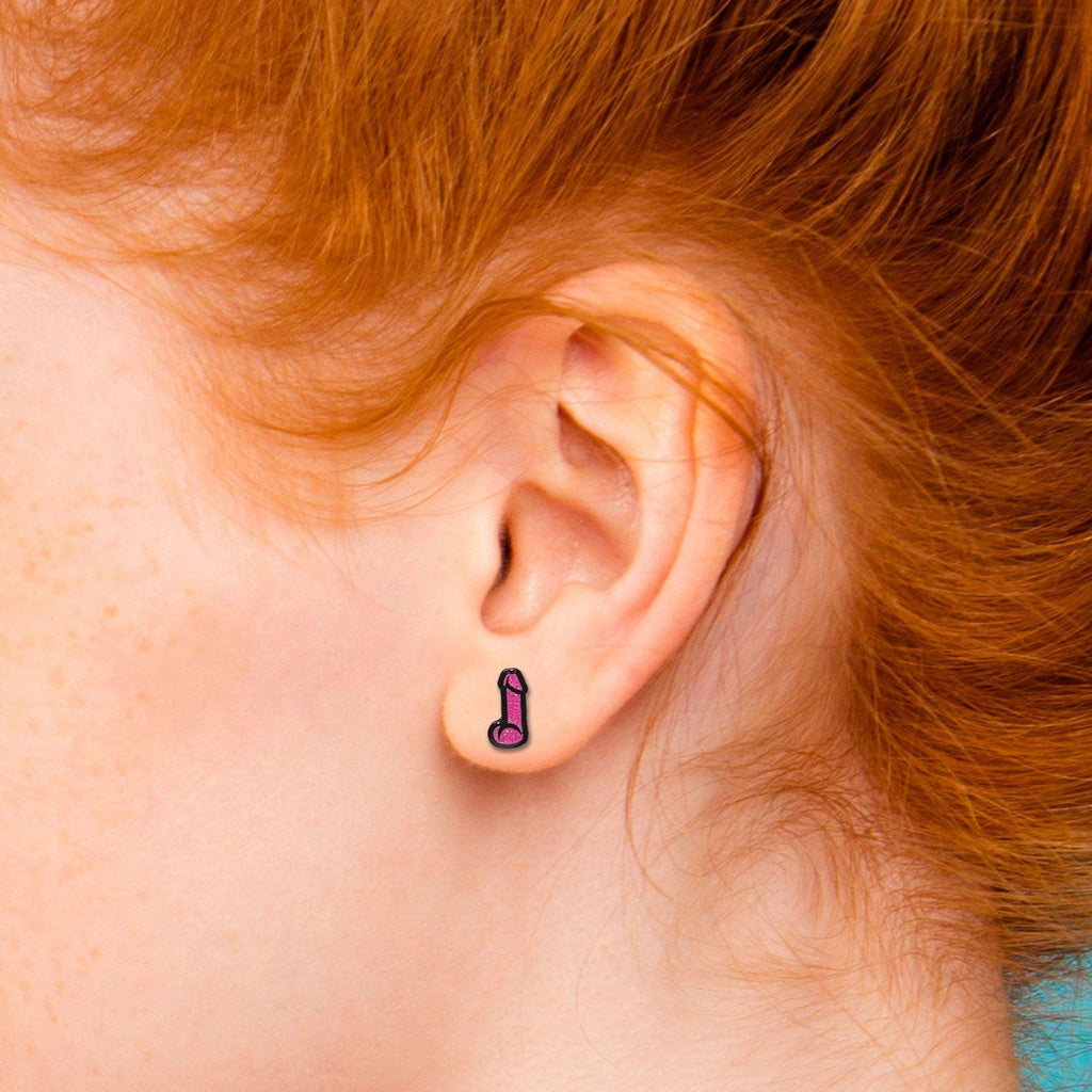 Dildo Earrings - Sparkle Pink - Smoosh