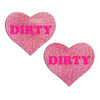 'DIRTY' Heart Pasties - Pink on Pink - Smoosh