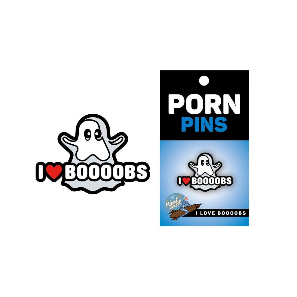 Enamel Pin: I Love Boooobs Ghost - Smoosh