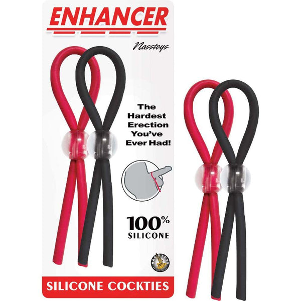 Enhancer Silicone Cockties Red & Black - Smoosh