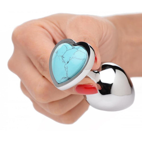 Gemstone Turquoise Heart Plug - Medium * - Smoosh