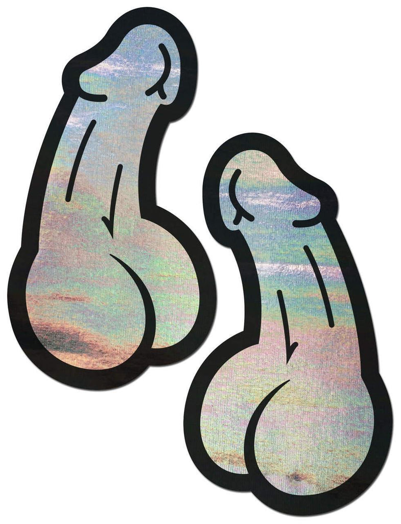 Holographic Dick Pasties - Silver * - Smoosh