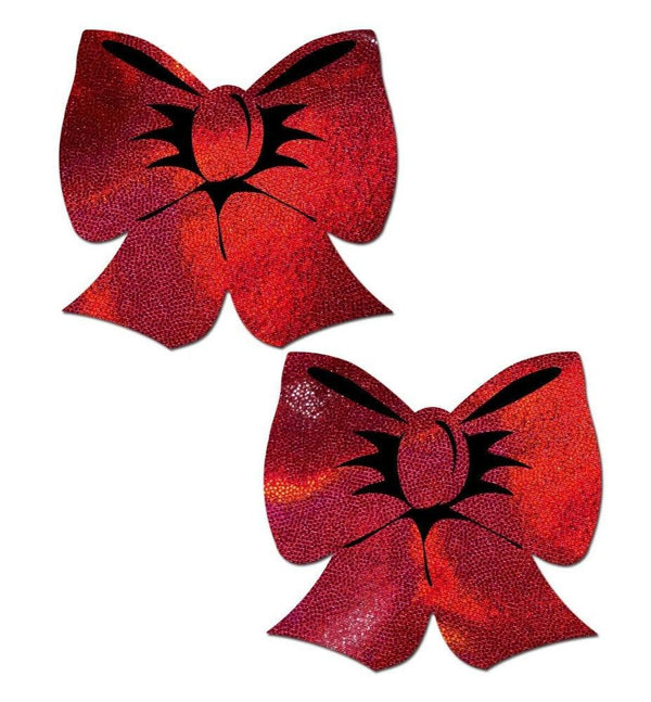 Holographic Red Bows Nipple Pasties - Smoosh