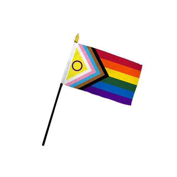 Inclusive Pride 4" x 6" Stick Flag - Smoosh