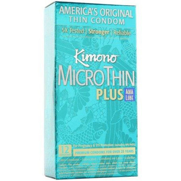 Kimono MicroThin w Aqua Lube Condom 12pk - Smoosh