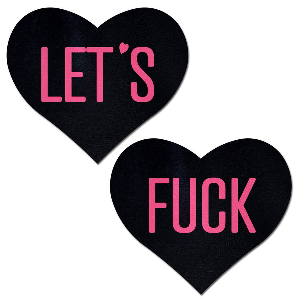 Let's F*ck Heart Pastease - Pink on Blk - Smoosh