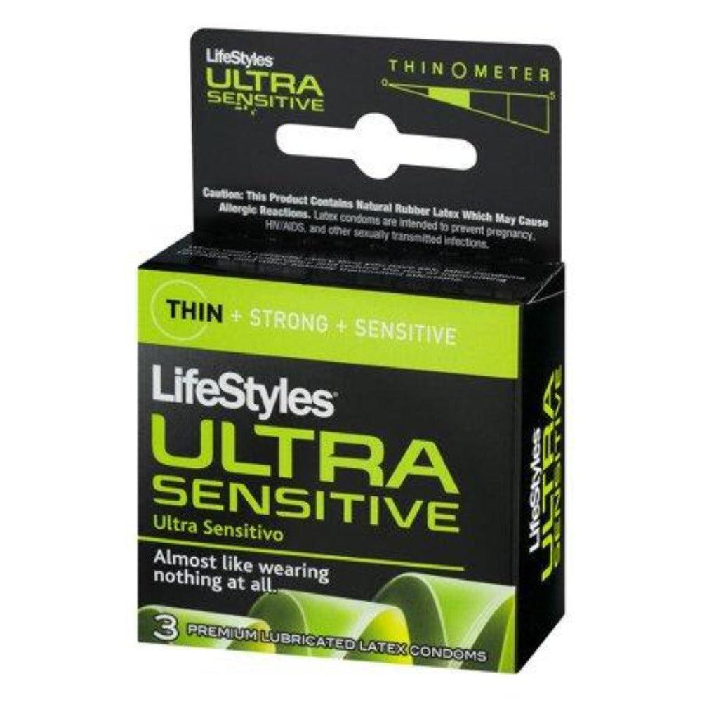 Lifestyles Ultra Sensitive Condoms 3ct - Smoosh