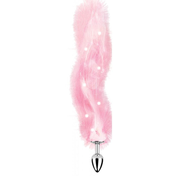 Light Up Foxy Tail Butt Plug - Pink - Smoosh