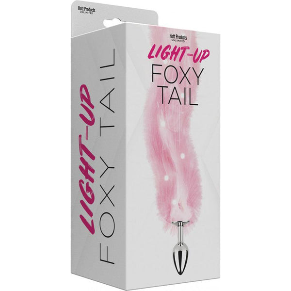 Light Up Foxy Tail Butt Plug - Pink - Smoosh