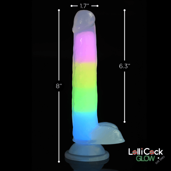Lollicock 7" GID Rainbow Silicone w/Ball - Smoosh