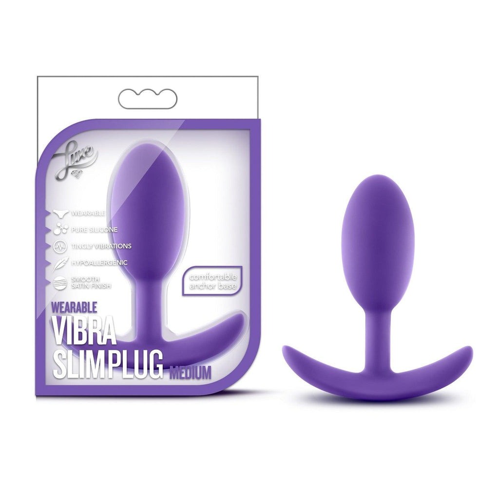 Luxe Wearable Vibra Slim Plug - Med - Pu - Smoosh