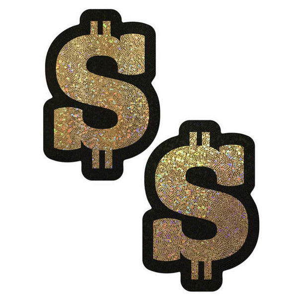 Money: Gold Glitter Dollar Sign Pasties - Smoosh