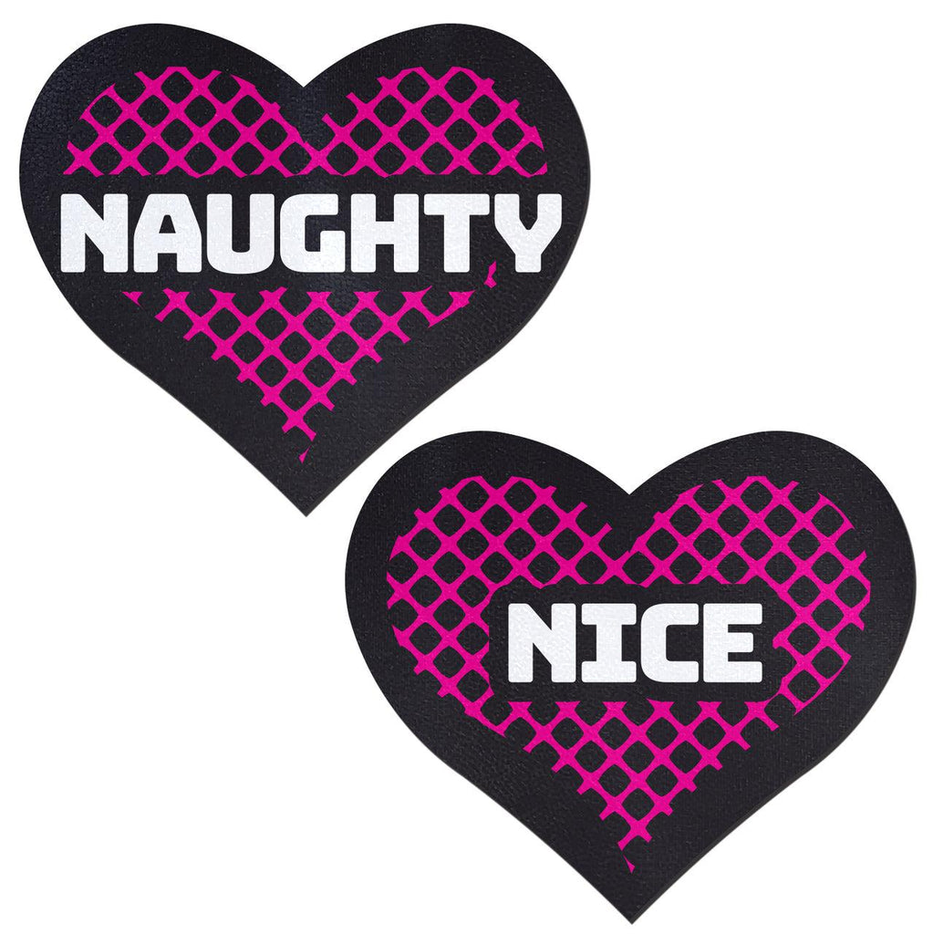 Naughty Nice Heart Pasties Blk/Pnk/Wht . - Smoosh