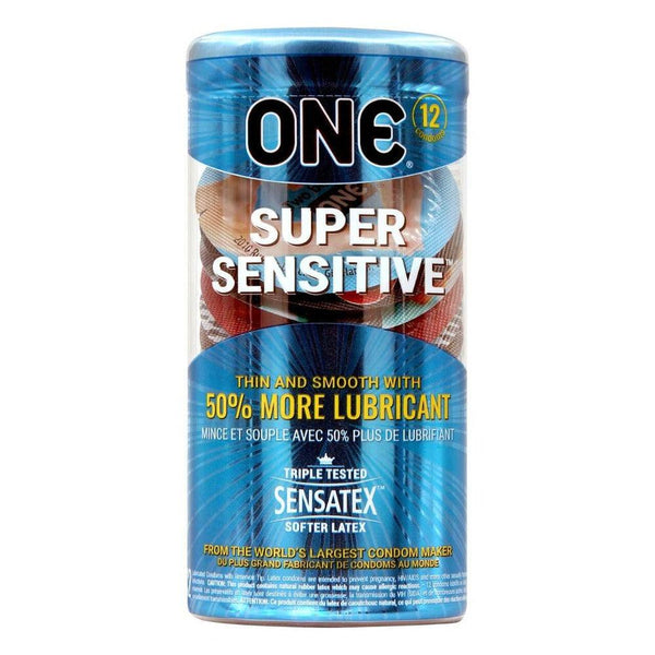 ONE Super Sensitive Condoms 12pc Tin - Smoosh