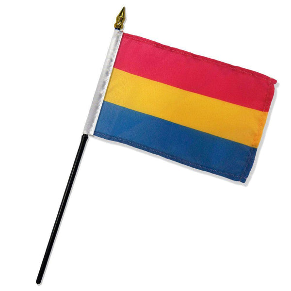 Pansexual 4"x 6" Stick Flag - Smoosh
