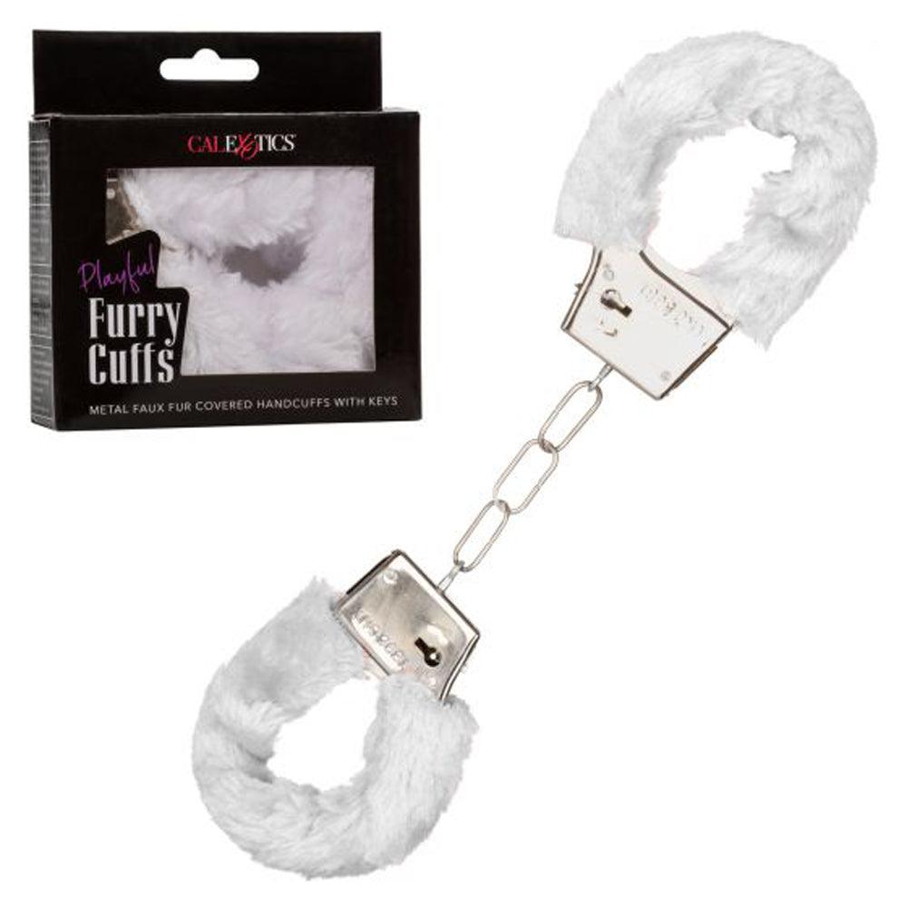 Playful Furry Cuffs - White - Smoosh