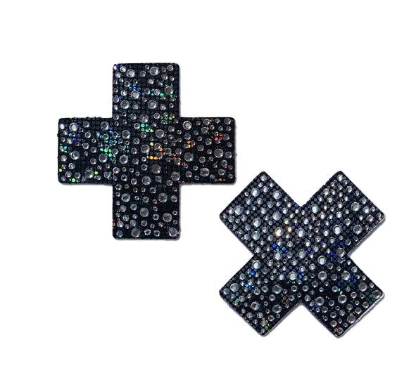 Plus X Crystal Cross Pasties - Black * - Smoosh