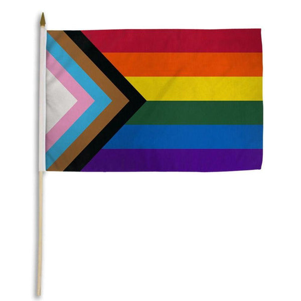 Progress Pride 12" x 18" Stick Flag - Smoosh