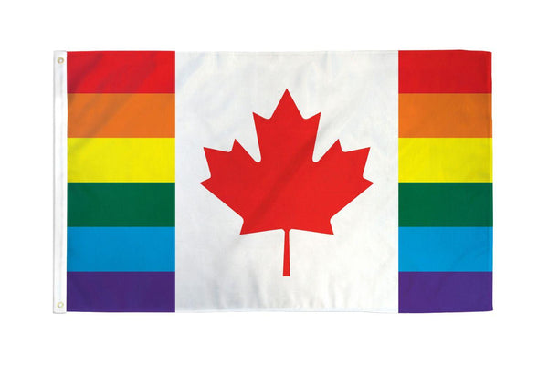 Rainbow Canada Flag 3' X 5' Polyester - Smoosh