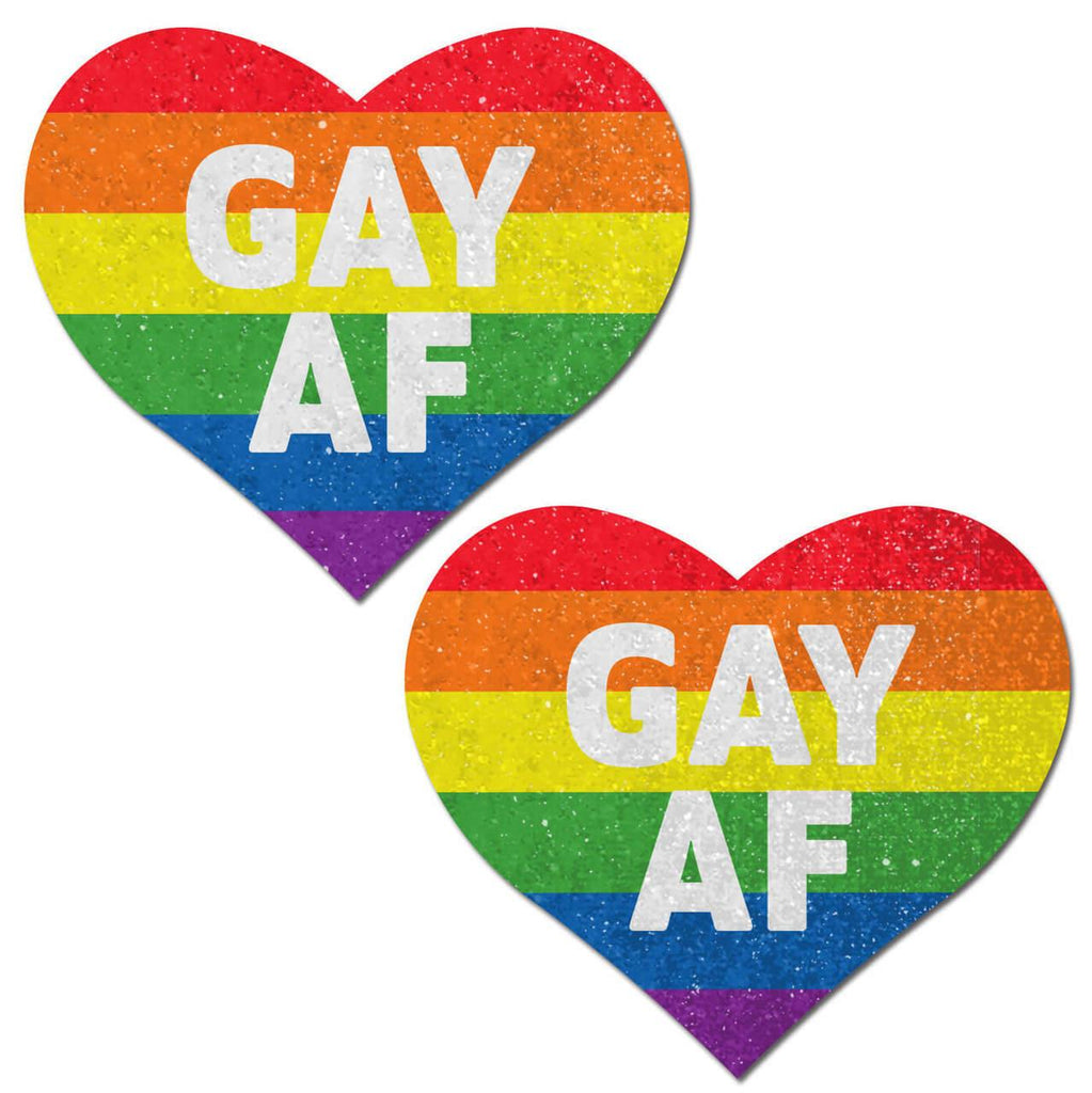 Rainbow 'GAY AF' Glitter Velvet Heart * - Smoosh