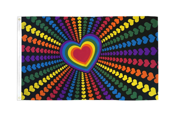 Rainbow Love Flag 2' x 3' Polyester - Smoosh