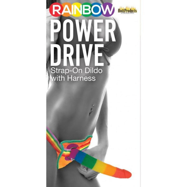 Rainbow Power Drive Strap-on Dildo * - Smoosh
