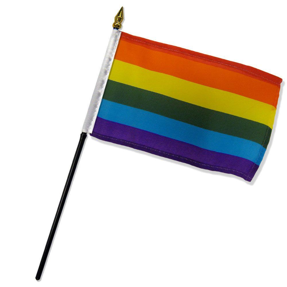 Rainbow Stick Flag 4" X 6" - Smoosh