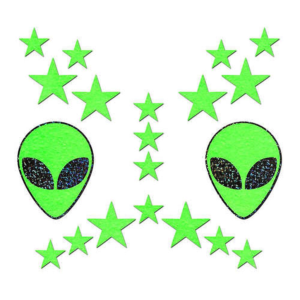 Set Neon Green &Blk Alien Pasties minis* - Smoosh