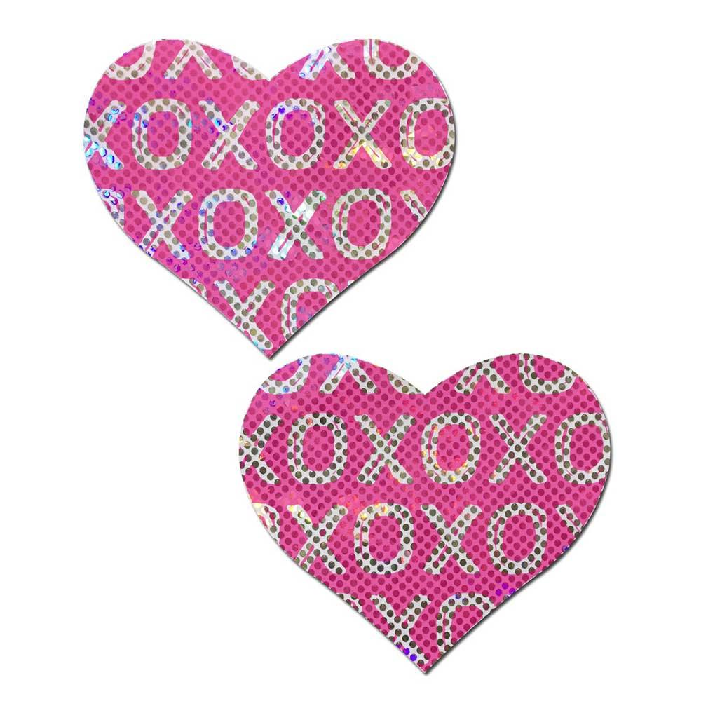 Shattered Glass Pink/Silver XO Heart - Smoosh