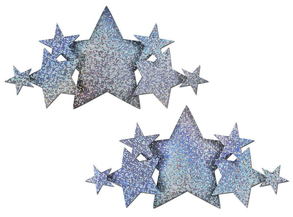 Silver Glitter Stars Breast Cover Demi * - Smoosh