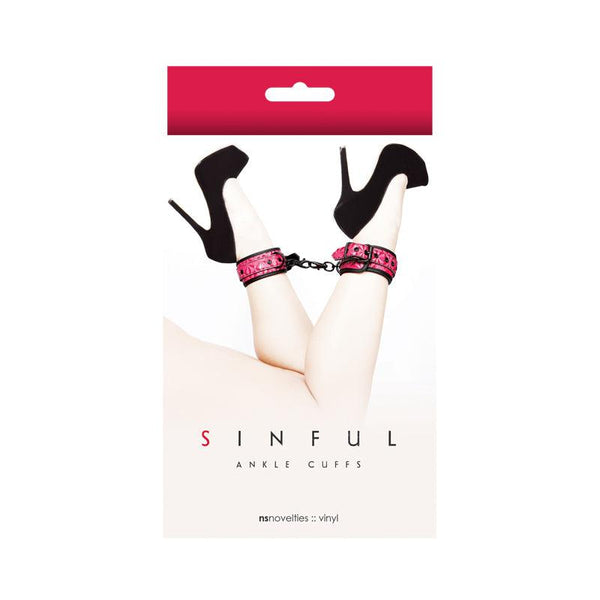 Sinful Ankle Cuffs Vinyl Pink - Smoosh