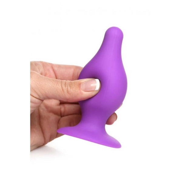 Squeezable Tapered Med Anal Plug - Purp - Smoosh