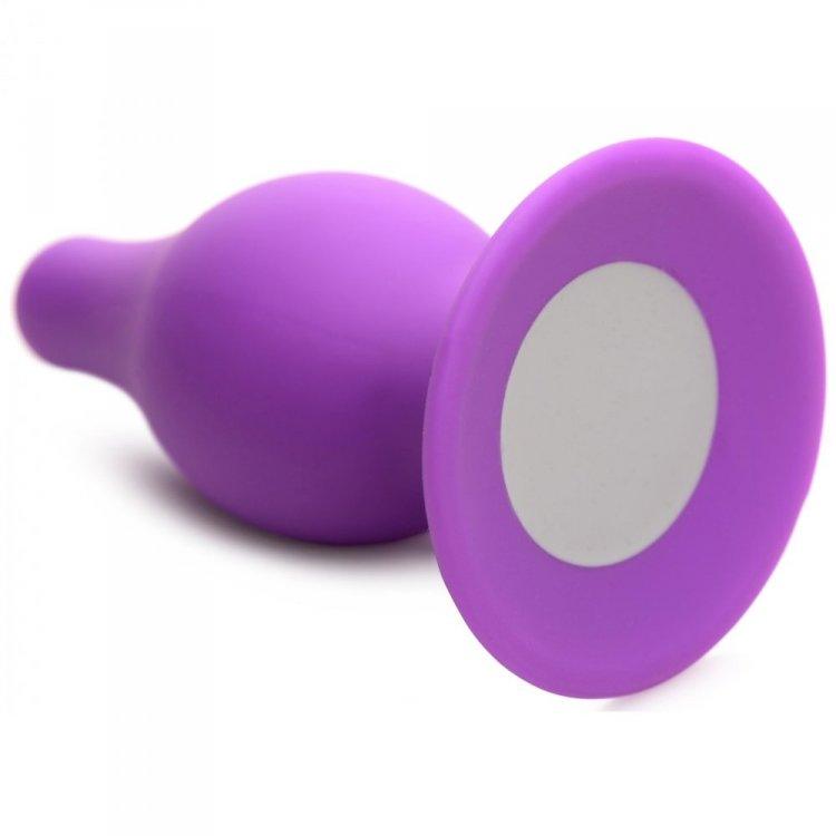 Squeezable Tapered Med Anal Plug - Purp - Smoosh