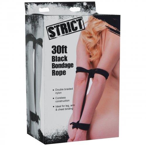 Strict Black Bondage Rope 30 Ft - Smoosh