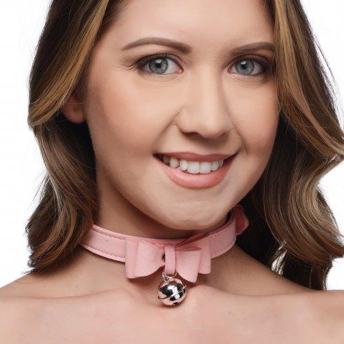 Sugar Kitty Cat Bell Collar -Pink/Silver - Smoosh
