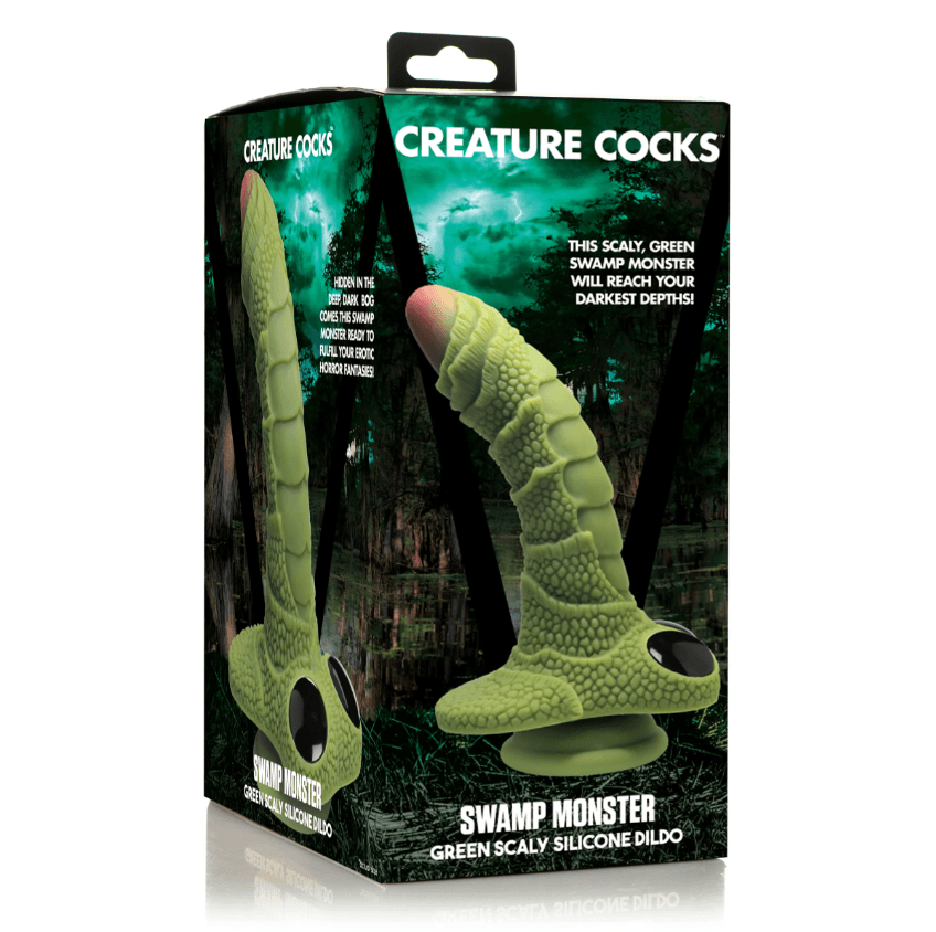 Swamp Monster Green Scaly Silicone Dildo - Smoosh