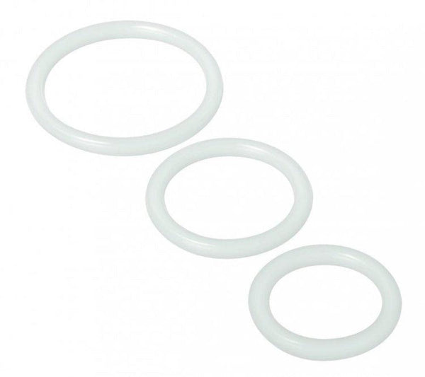 Trinity Silicone Cock Rings 3pk - Clear - Smoosh